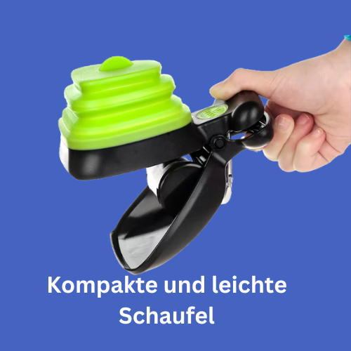Faltbare Kotschaufel mit Mülltütenaufbewahrung