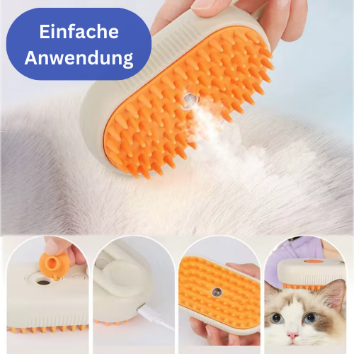 Haustierhaarbürste mit Wasserdampf